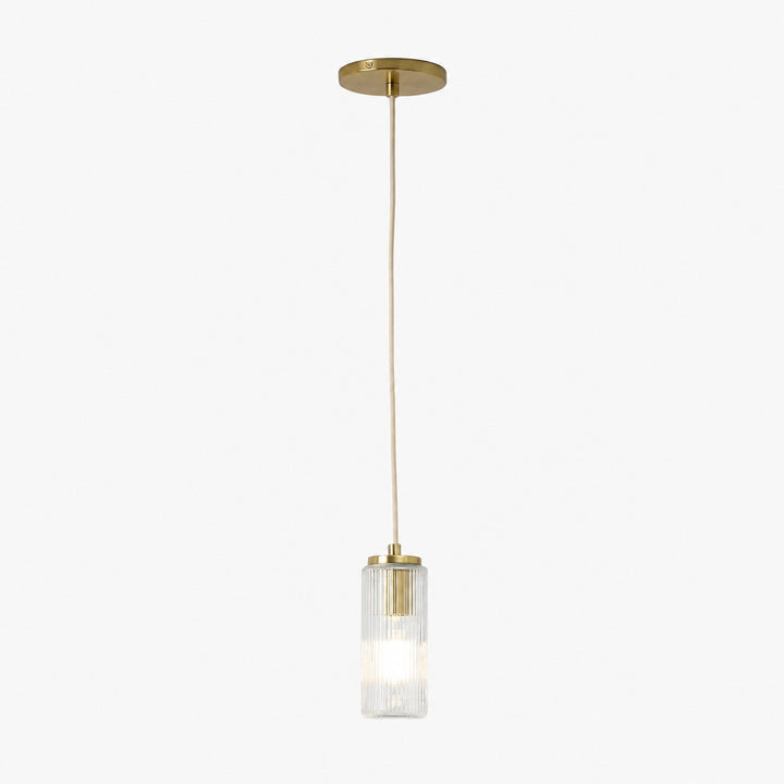 Rivora Fluted Glass Pendant Light – Modern Ribbed Shade