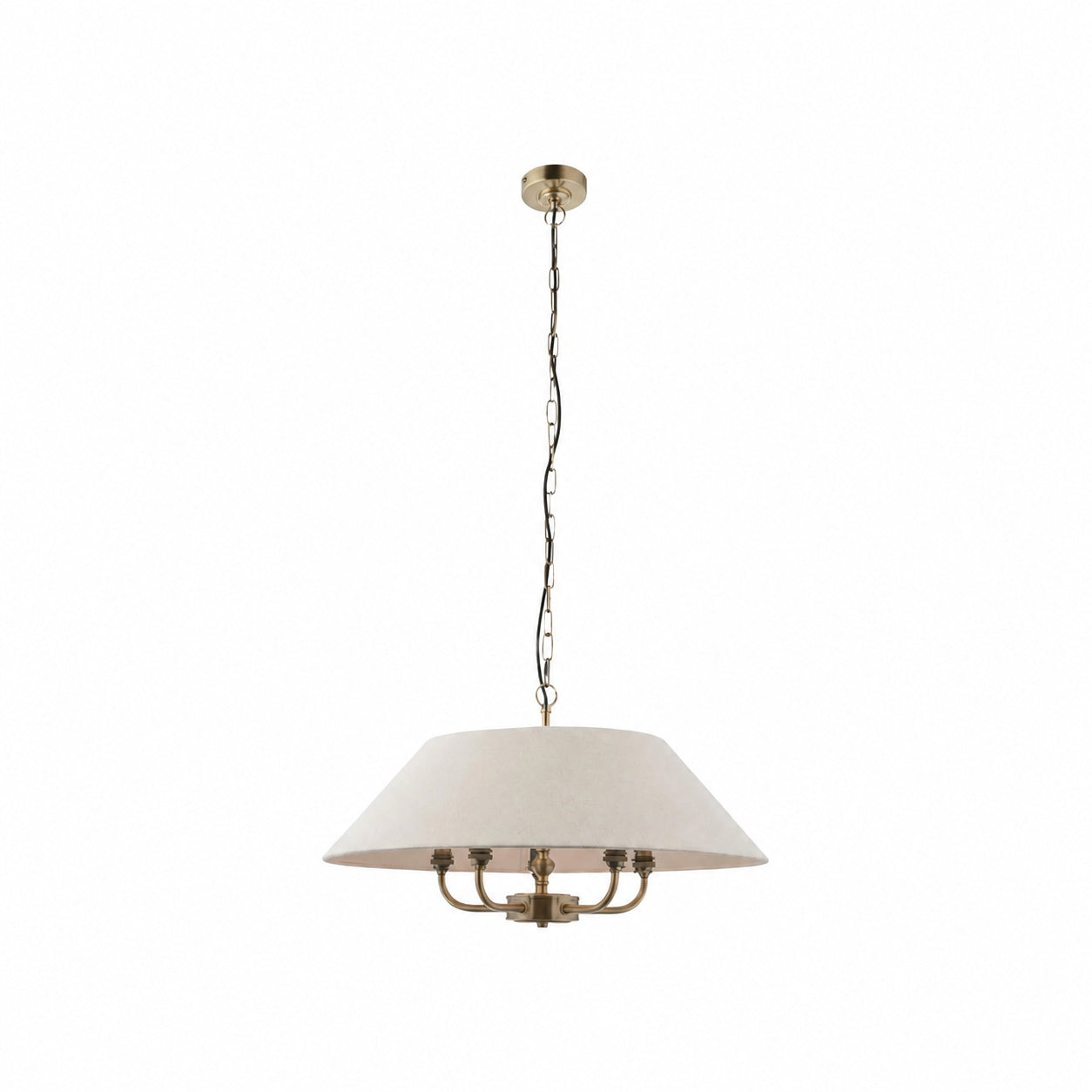 Zevatik Pendant Lamp with Linen Shade – Classic Multi-Light Design for Dining and Living