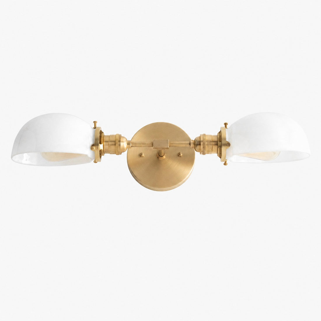 Ornato Luxe Mid-Century Vanity Light - Brass Bathroom Fixture with Opal Glass