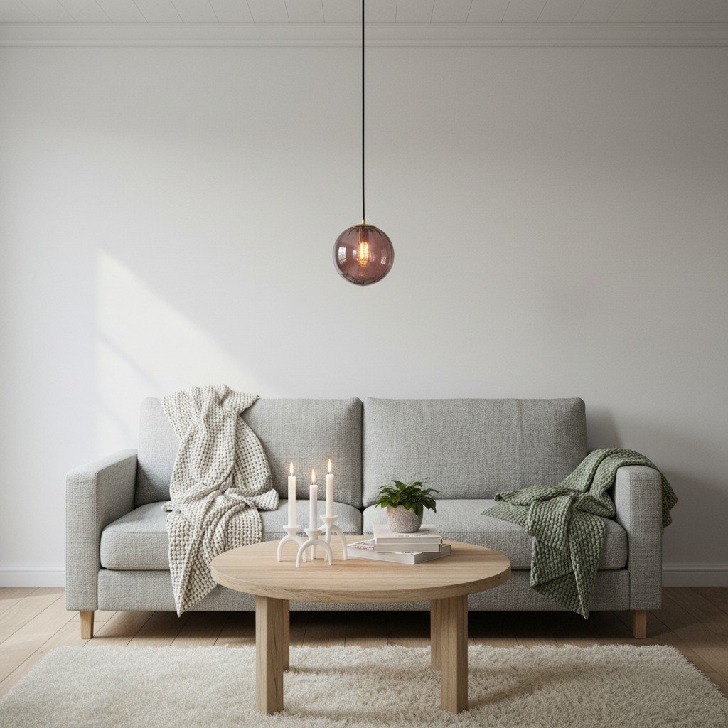 Lunorie Iron Metal Glass Globe Pendant Light - Sculpted Adjustable Pendant for Dining Spaces