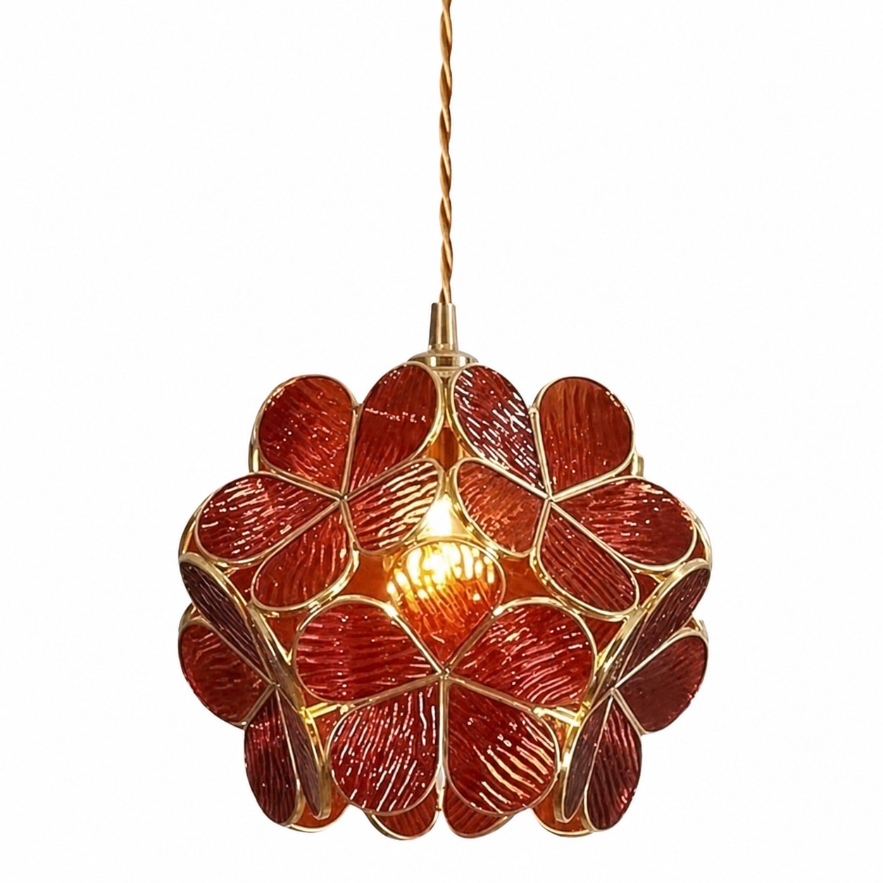 FloriVitre Pendant Light with Petal Silhouette - Vintage Style Lighting for Home Spaces