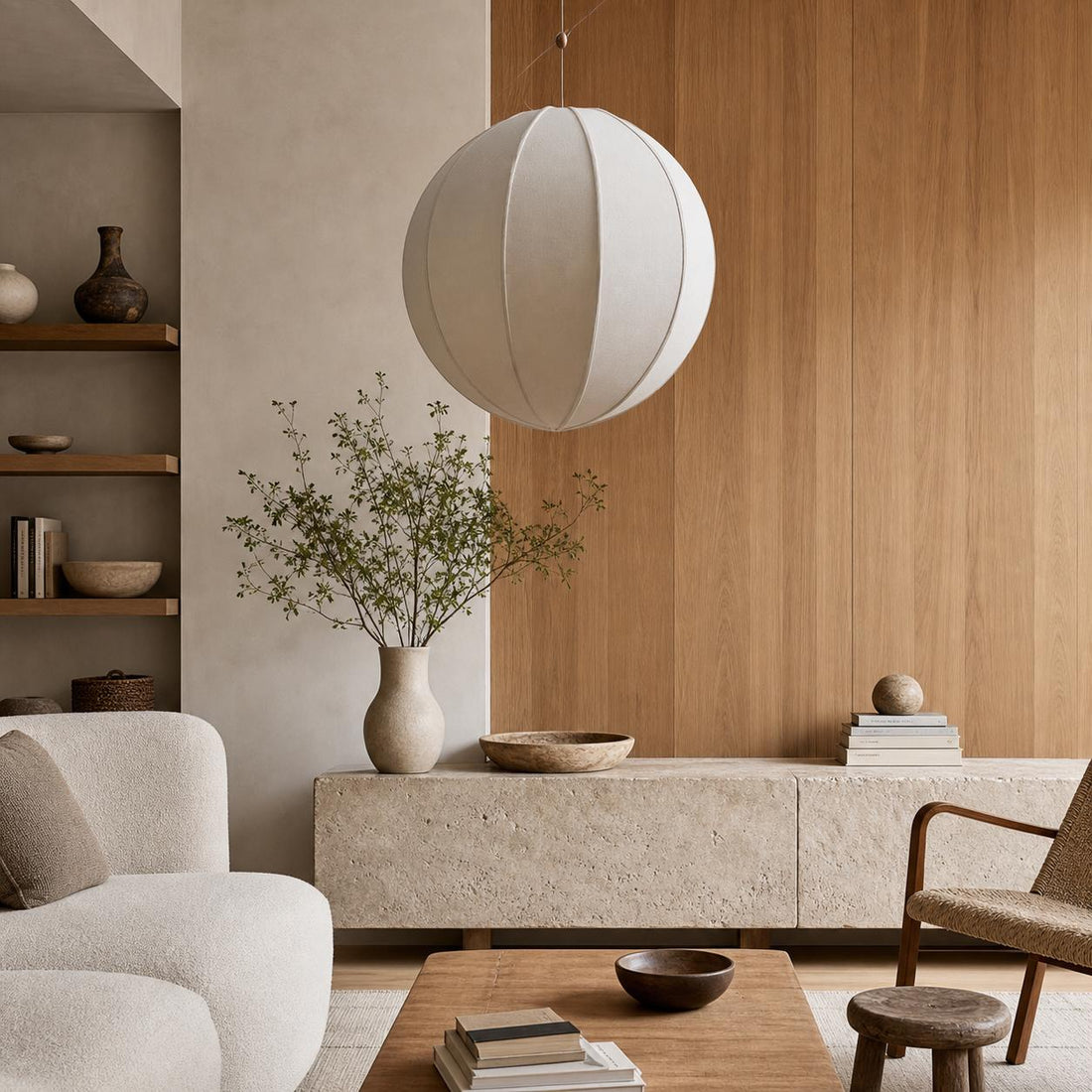 Alvian Pendant Light - Linen Shade with Adjustable Height for Cozy Dining