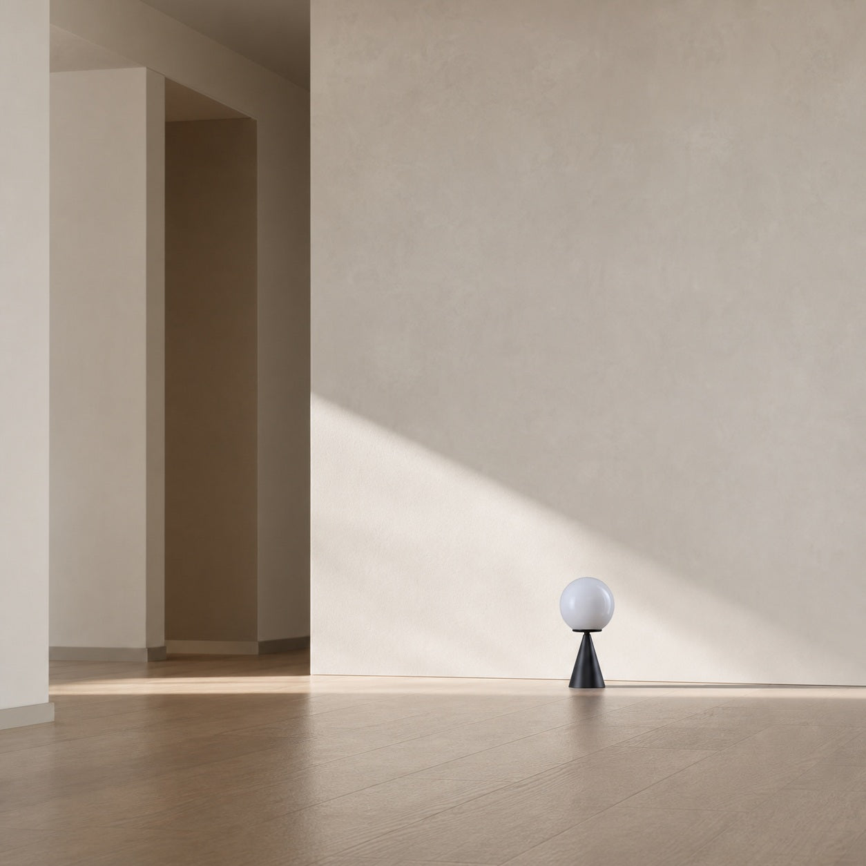 Ulvara Modern Table Lamp - Glass Globe and Tapered Base for Bedroom Glow