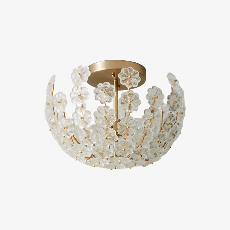 Petala Artistic Metal Semi Flush Ceiling Lamp – Statement Glass Fixture for Home Interiors