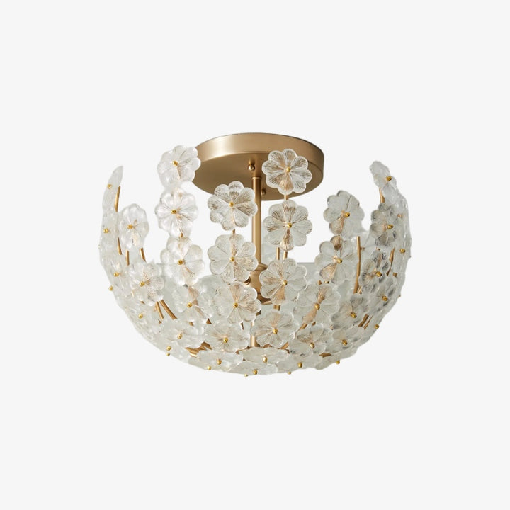 Petala Artistic Metal Semi Flush Ceiling Lamp – Statement Glass Fixture for Home Interiors