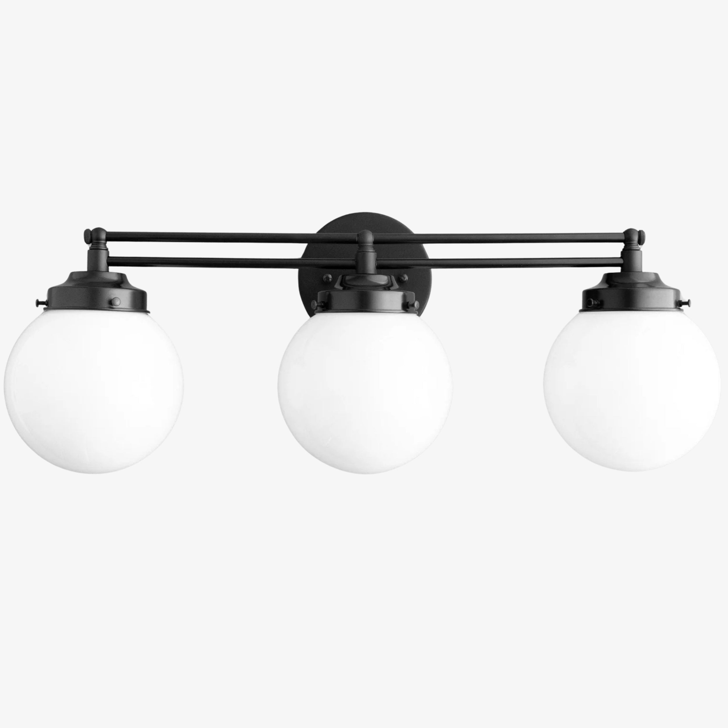 Glorica Glass Contemporary Vanity Light - 3 Light Globe Bathroom Fixture Opal Glass