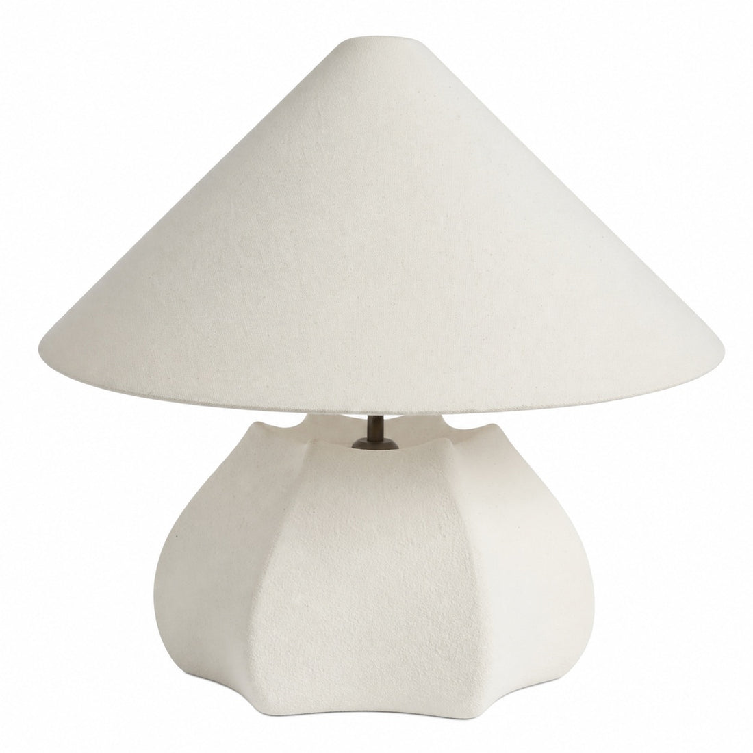 Cordove Table Lamp - Sculptural Ceramic Base and Linen Shade Suitable for Living room, Bedroom or Side Table