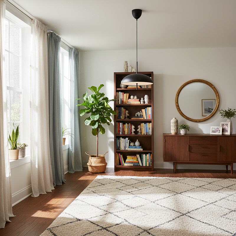 Aurelia Pendant Lamp - Sculptural Metal Frame with Sleek Shade for Dining and Entry