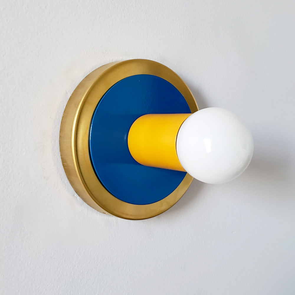 Colorful Wall Sconce - Modern Brass & Chrome Accent Lighting Fixture