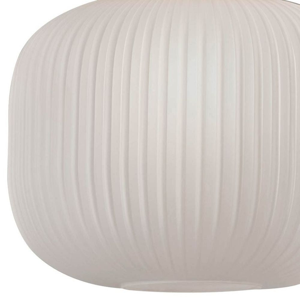 Pelviona Modern Ribbed Glass Pendant - Frosted & Brass Ceiling Light Add Timeless Charm to Your Space