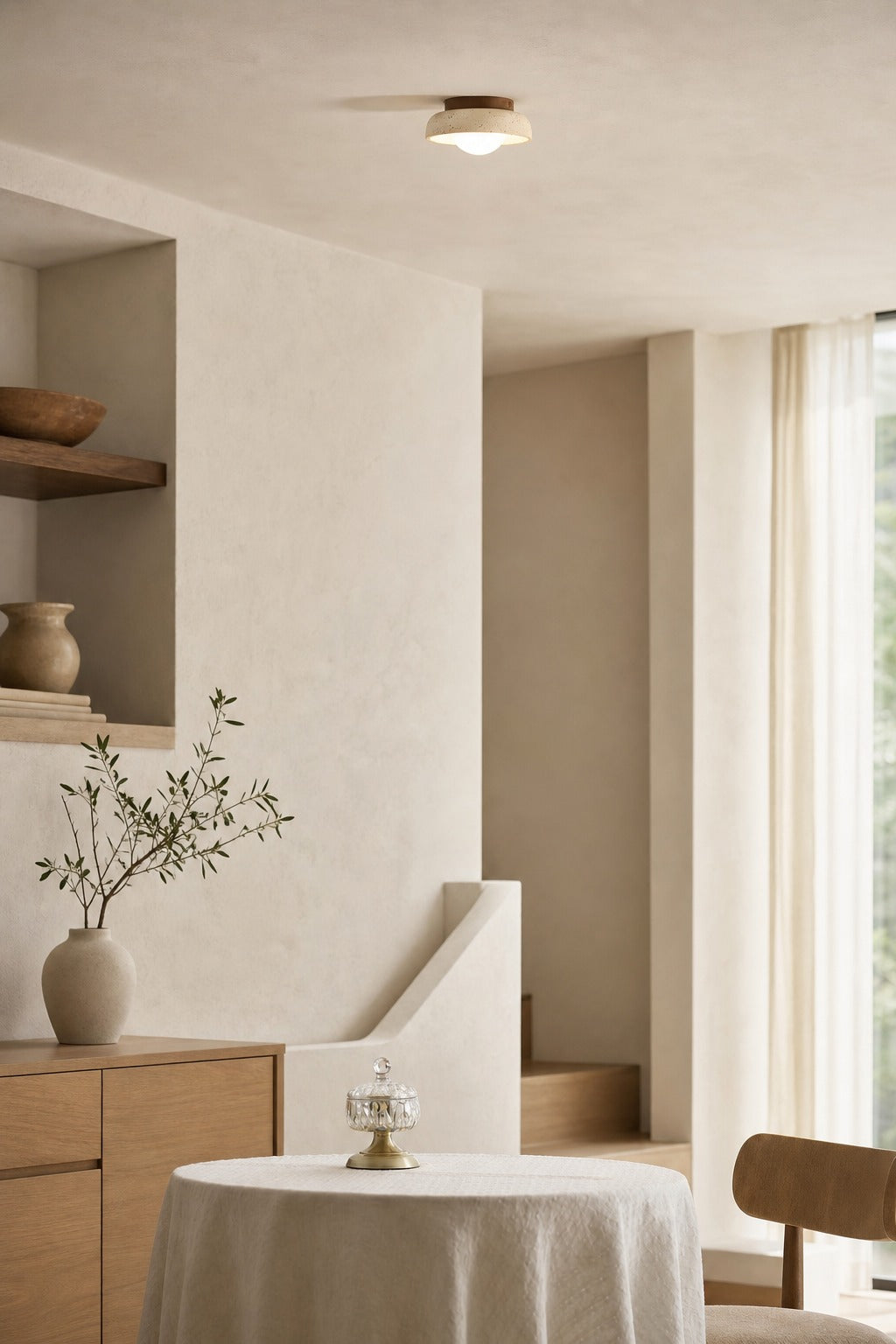 Piedra Travertine Ceiling Lamp