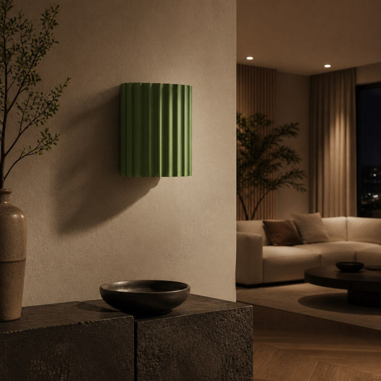 Ribellex Minimalist Ribbed Fluted Wall Light Sculptural Wall Lamp for Bedroom Hallway N59