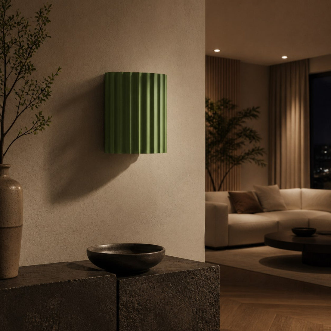 Ribellex Minimalist Ribbed Fluted Wall Light Sculptural Wall Lamp for Bedroom Hallway N59