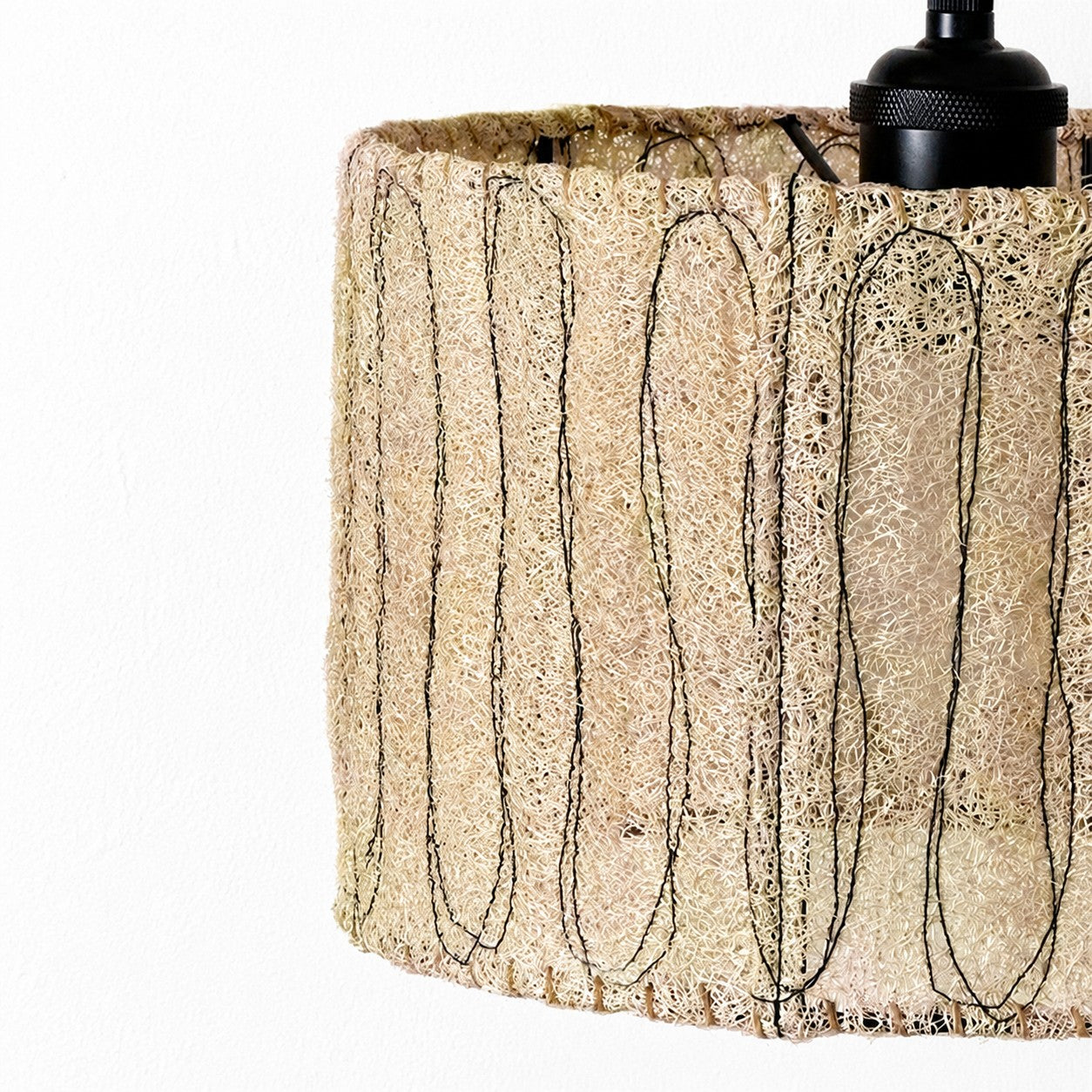 Natural Loofah Pendant Light - Organic Woven Shade for Dining Room
