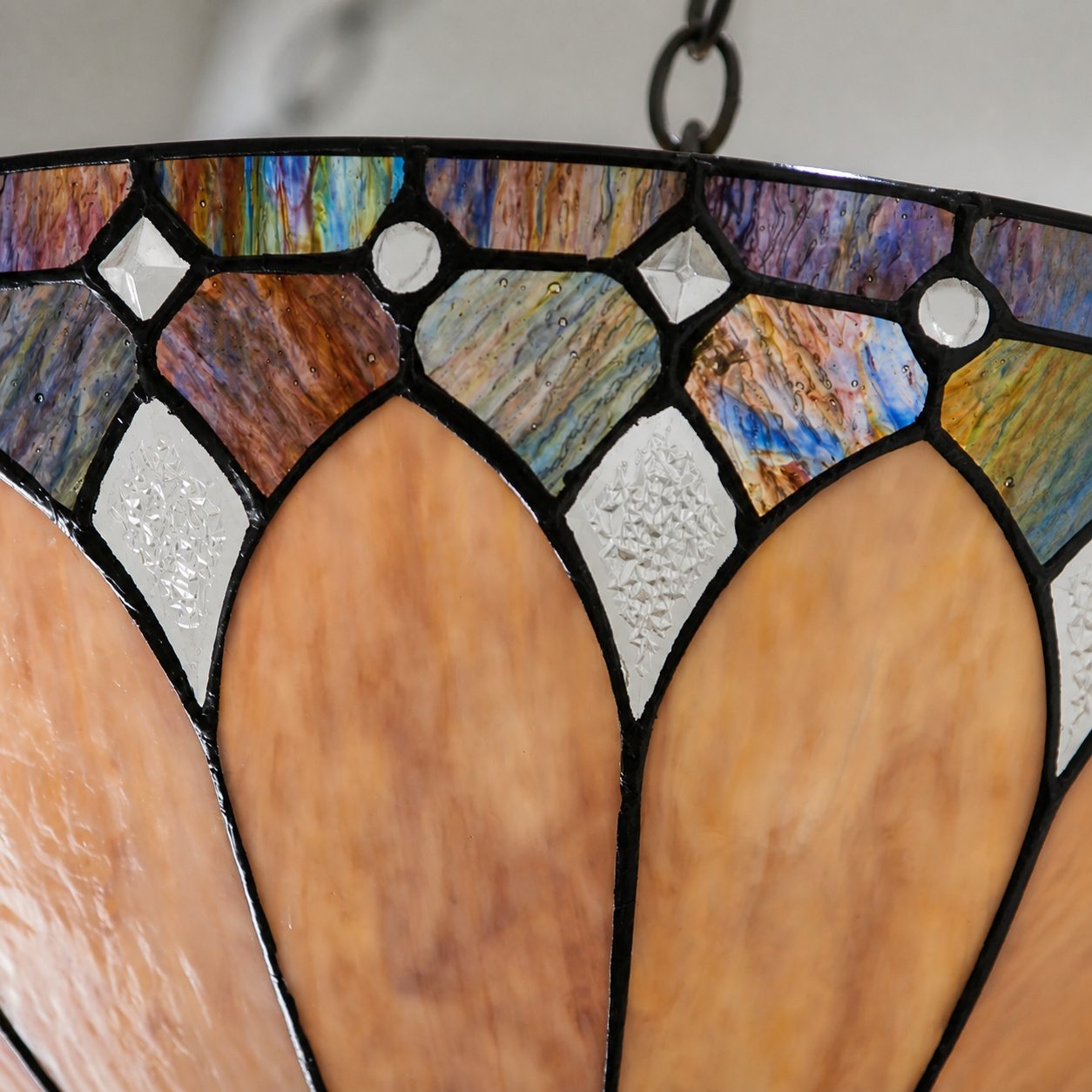 TF Brooklyn Inverted Pendant – Deco Glass Pendant Light with Adjustable Chain for Home Spaces