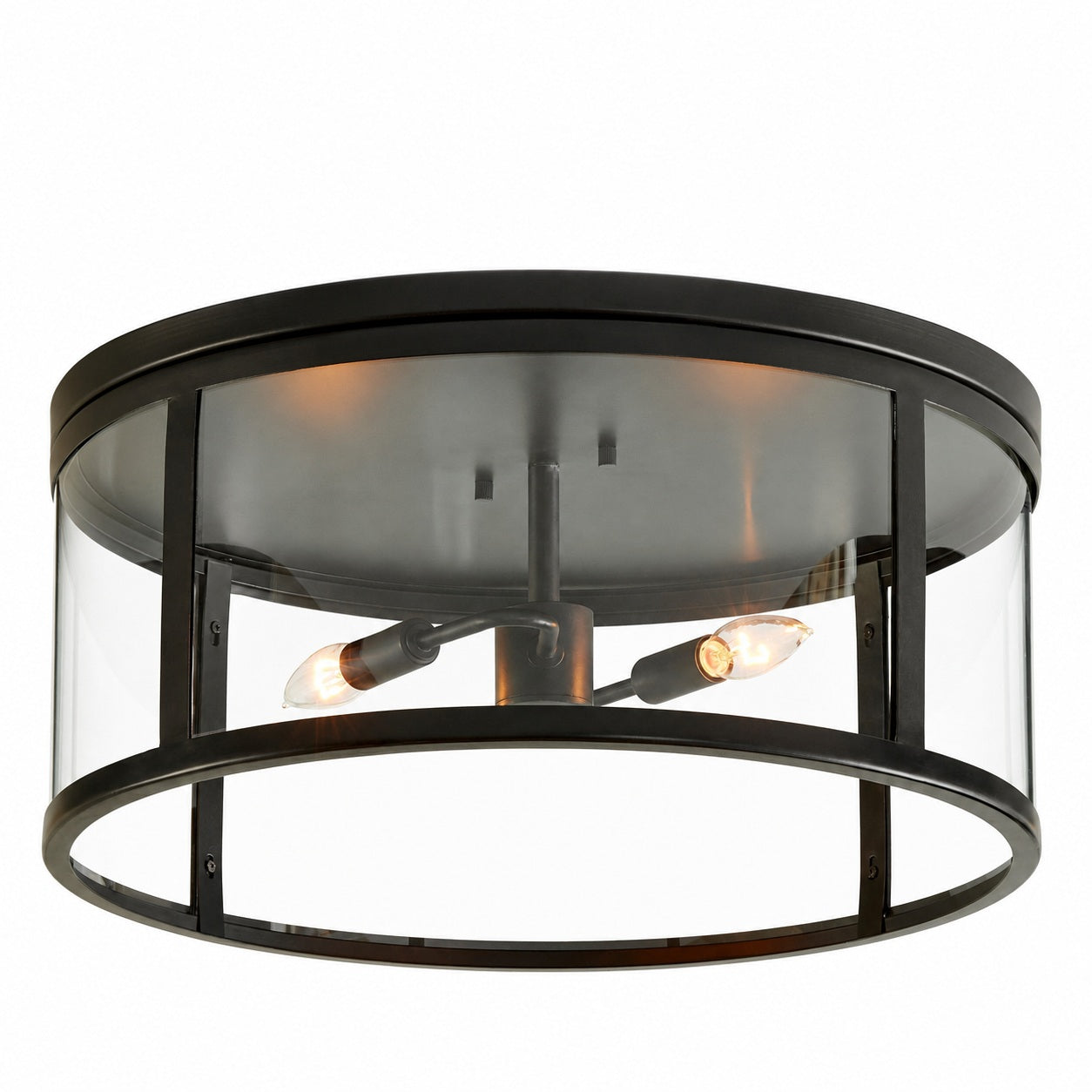 Ferrix Minimalistisch Iron Flush Mount Ceiling Light - Modern Outdoor Glass Ceiling Lamp