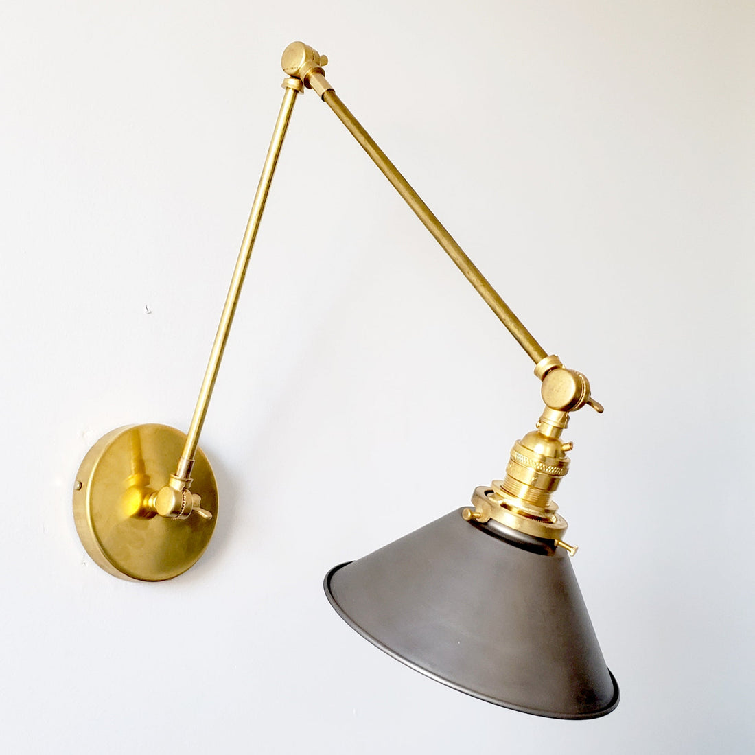 Classic Wall Mounted Cone Adjustable Sconce For Bedroom & Desk