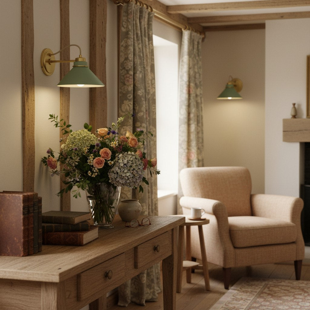 Aurenza Sconce – Farmhouse Wall Light with Metal Accents for Cozy Spaces