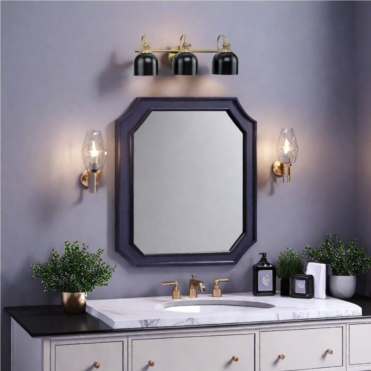 Farmhouse Metal Shade Bath Vanity Light - Chrome Polished Wall Sconce