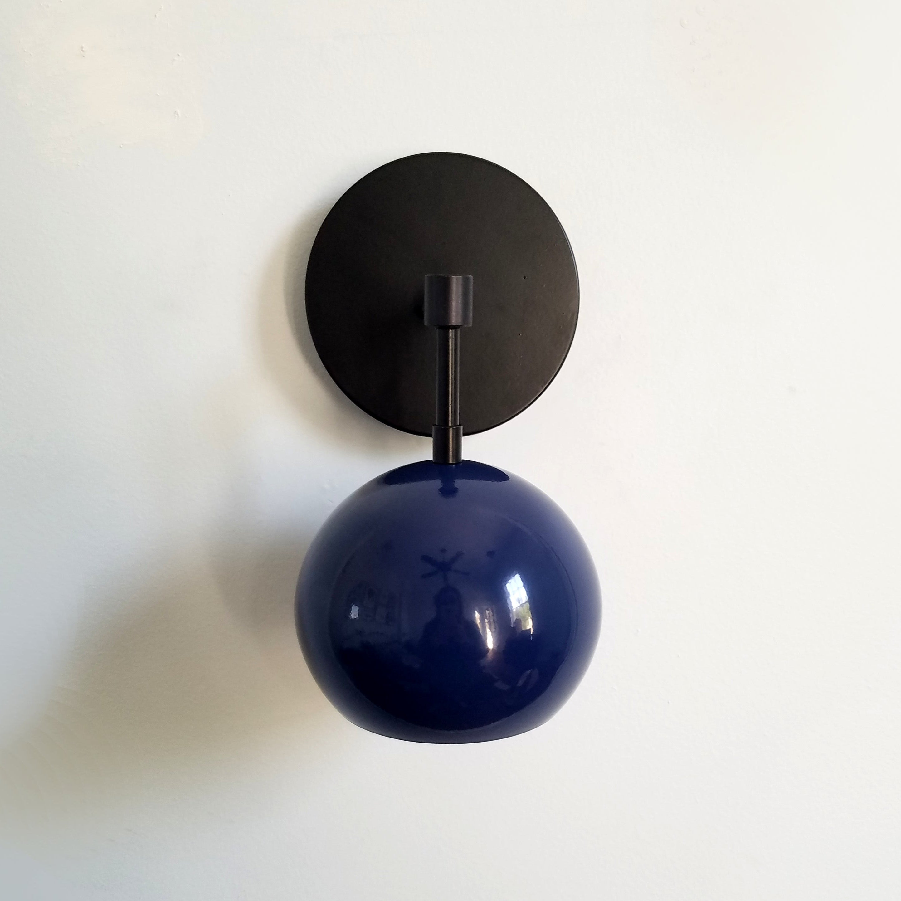 Modern Stylish Navy Globe Accent Wall Sconce