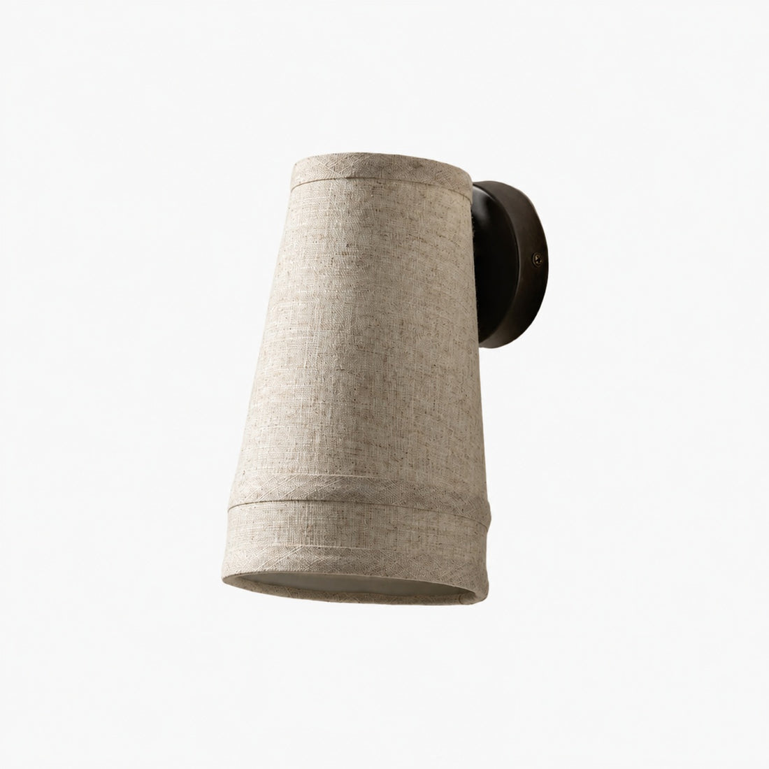 Zalen Textured Linen Bronze Wall Light – Soft Retro Wall Sconce for Reading Nook