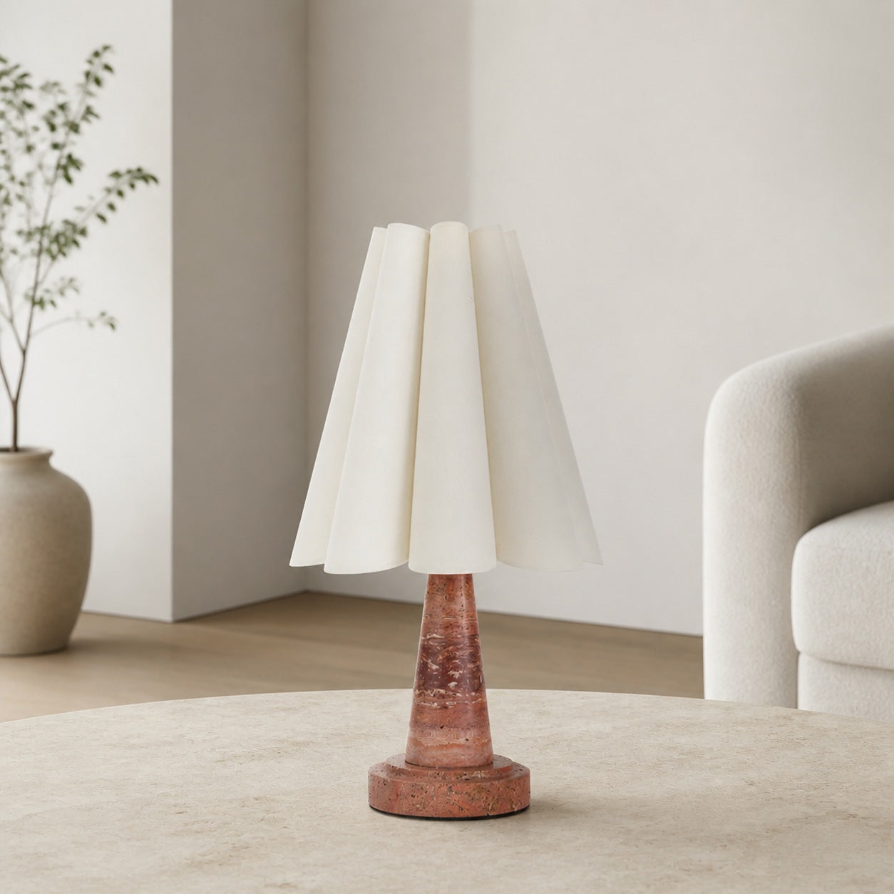 Shadon Marble Pleated Table Lamp
