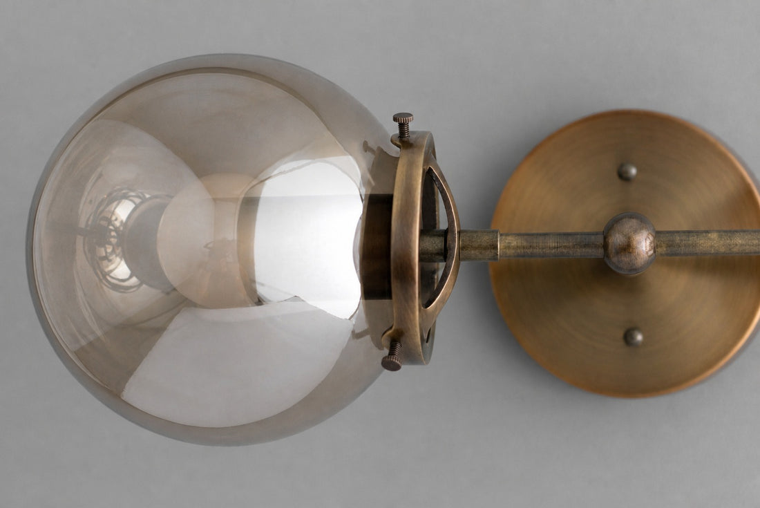 Lumio Globe Double Globe Vanity Wall Light - Rustic Farmhouse Bathroom Wall Fixture