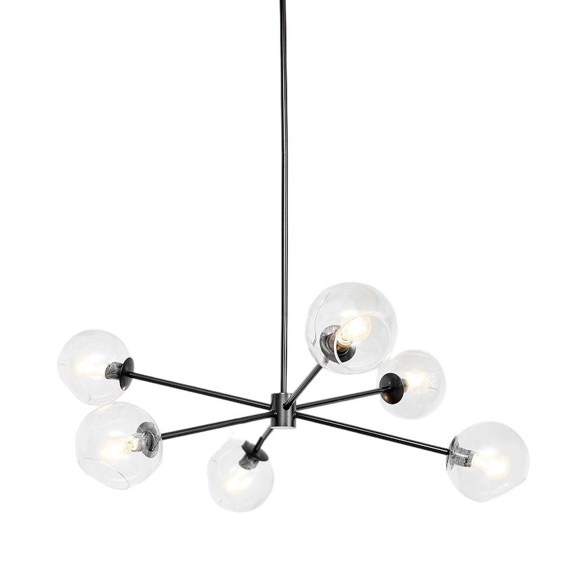 Brina 6-Light Glass Metal Frame Chandelier - Perfect Lighting