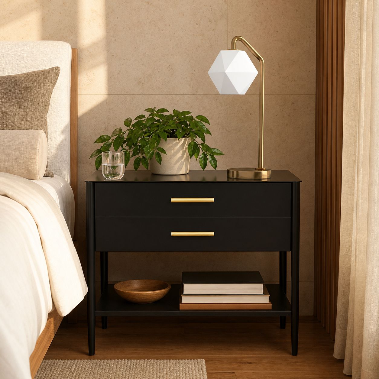Talvior Luminous Geometric Faceted Glass Table Lamp