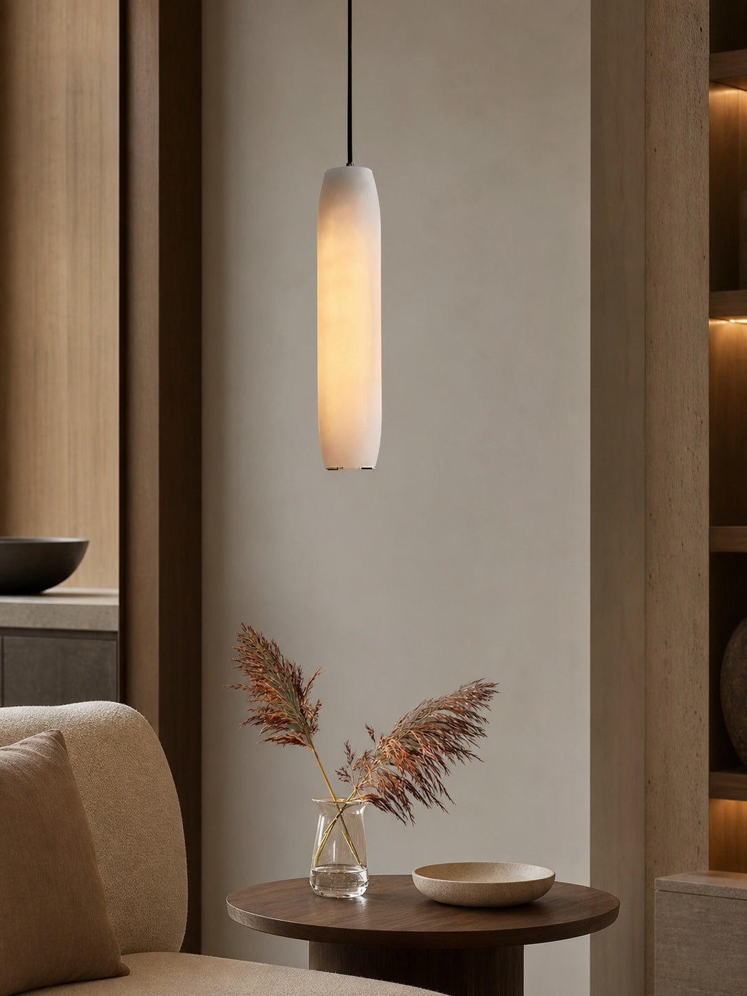 Alabaster Flute Pendant Light