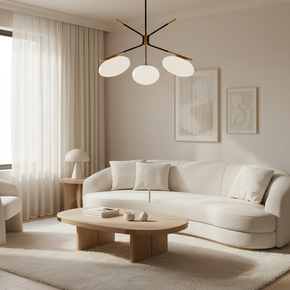 Brimush Flattened-Globe Pendant Lamp – Minimalist Architectural Form