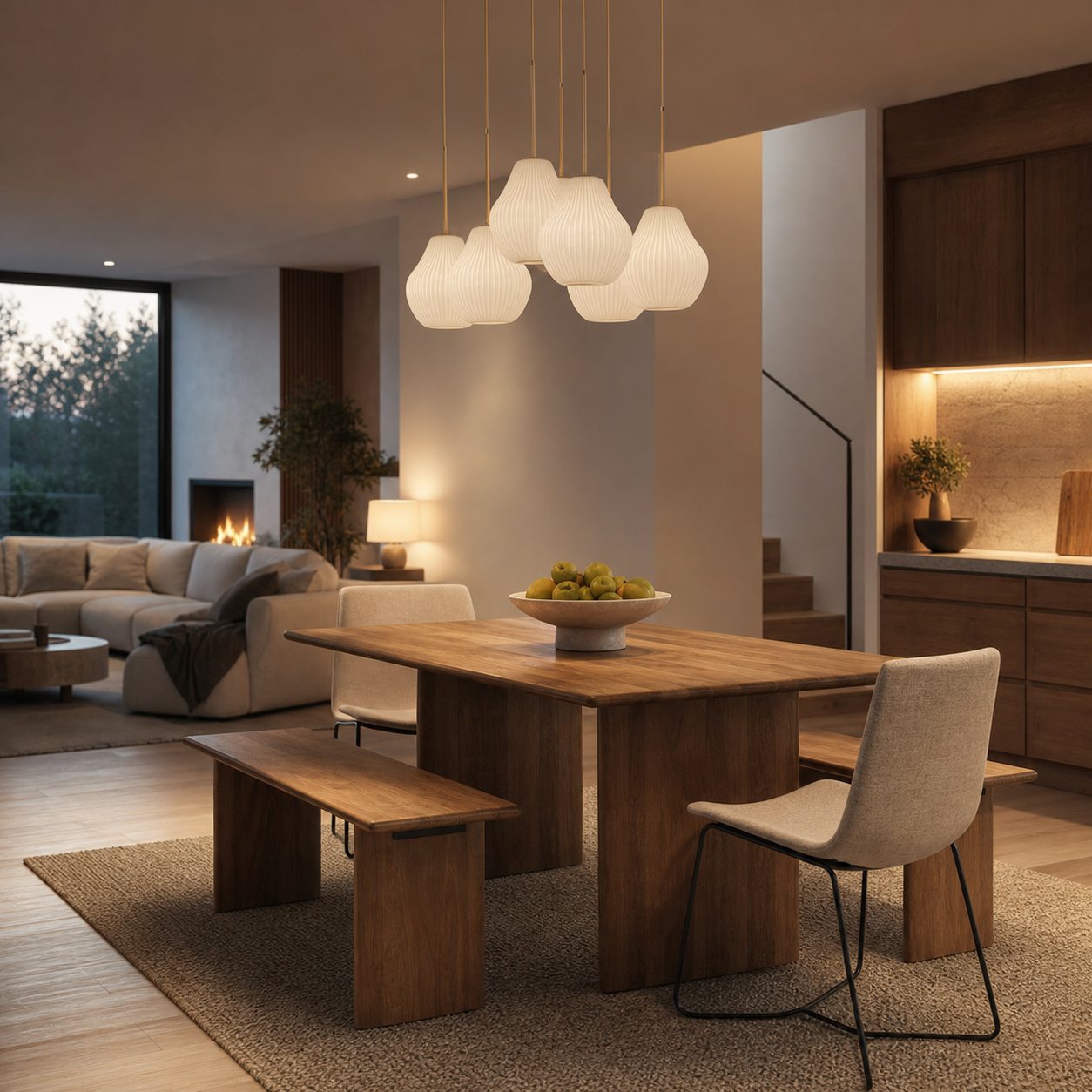 Rivrona Contemporary 7-Light Chandelier - Modern Glass Lighting for Dining Rooms