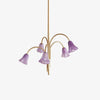 Bellina Modern Romantic Chandelier - Botanical Lily Design with Glass Flowers