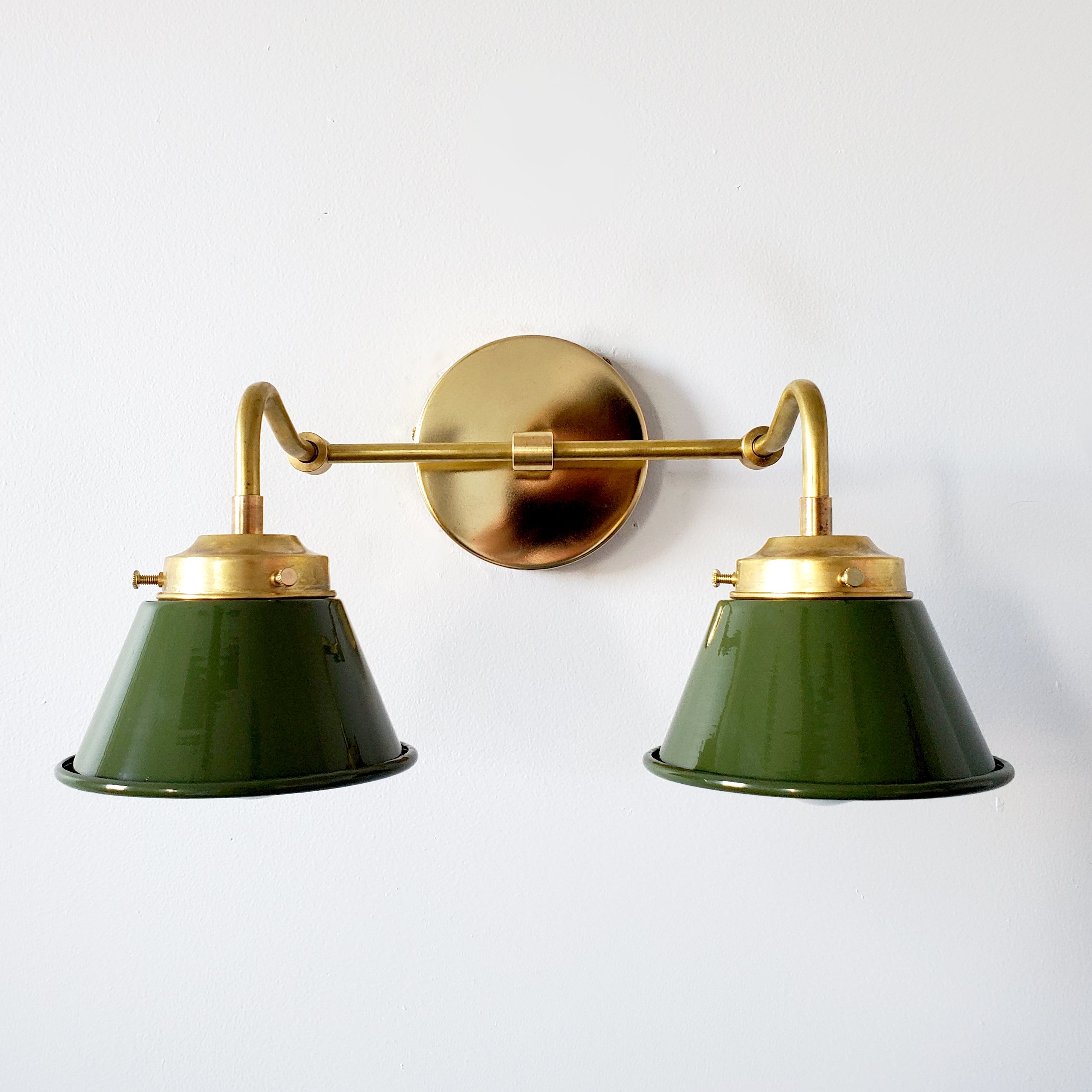 Modern Double Cone Brass Sconce - Accent Lighting For Bathroom & Hallway