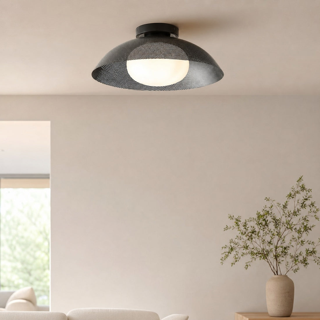 Elorina Flush Mount Glass/Metal Ceiling Light - A Stylish Fixture for Modern Spaces