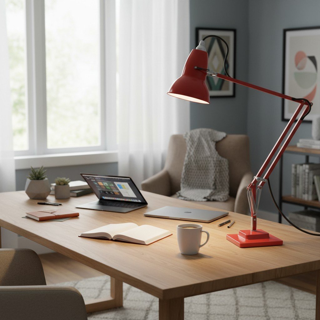 Original 1227 Vintage Metal Task Table Lamp with Adjustable Arm for Study Desk