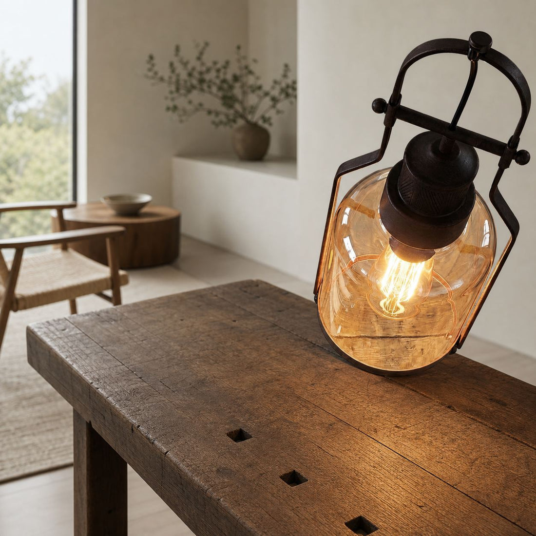 Lirra Vintage Iron Glass Pendant Lamp - Industrial Style Ceiling Lamp for Bars and Homes U20