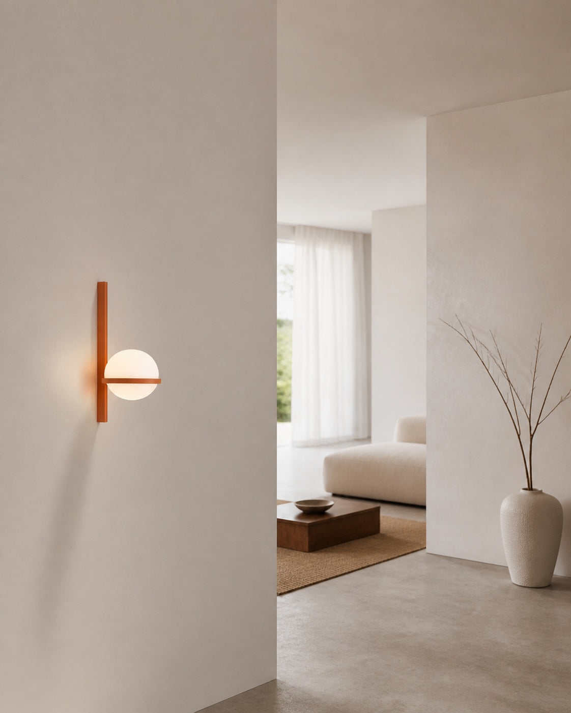 Globe Shade Minimalist Wall Lamp for Indoor and Outdoor Spaces
