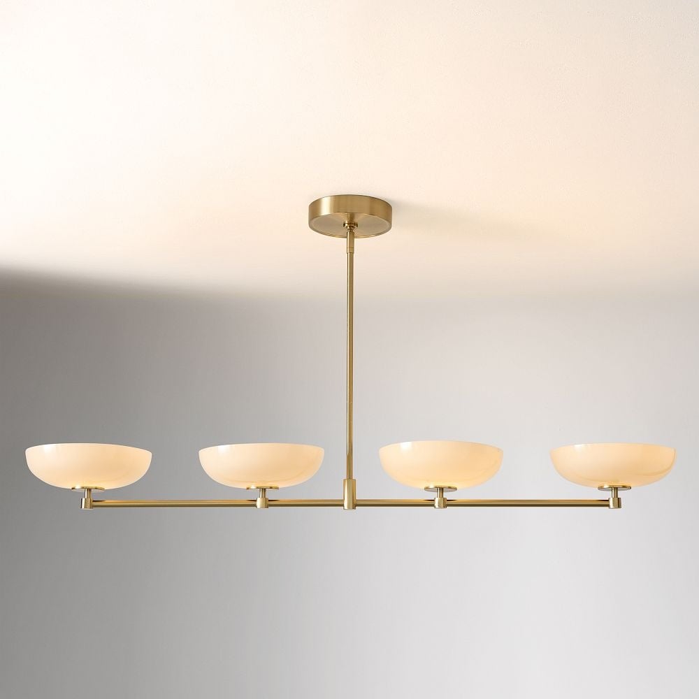 Vega Glass Mid-Century Modern Globe Chandelier with Glass Shades for Dining Room and Kitchen Island