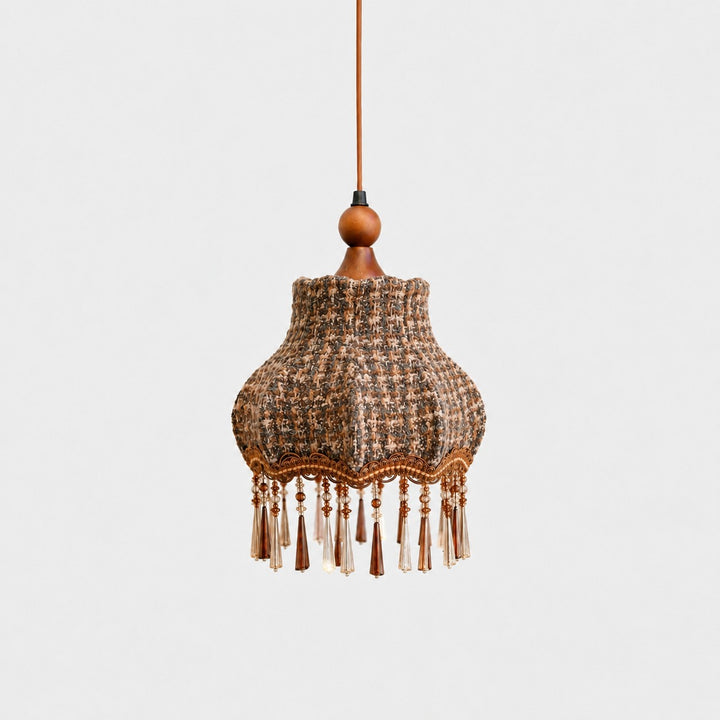 Vintage Fabric Fringe Pendant Lamp
