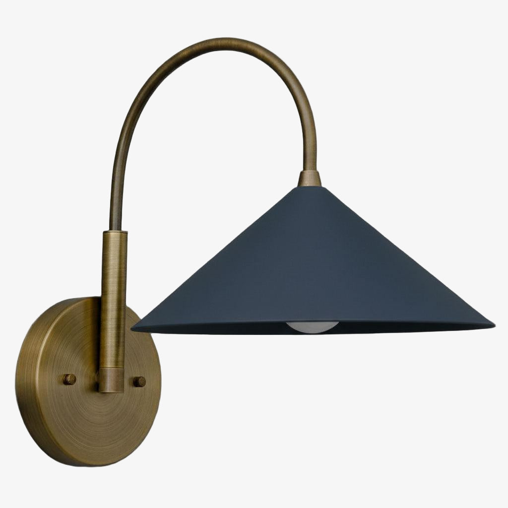 Curva Metal Vintage Wall Sconce  - Elegant Cone Shade for Bedrooms