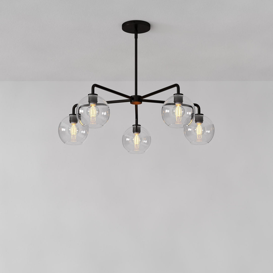 Selvion Elegant 5-Light Globe Chandelier – Modern Glass Pendant Lighting Fixture