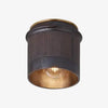 Ferrona black ribbed industrial flush mount
