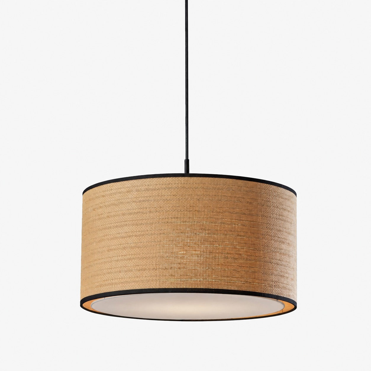 Dumora Fabric Drum Shade Pendant Light - Linen Design Hanging Light