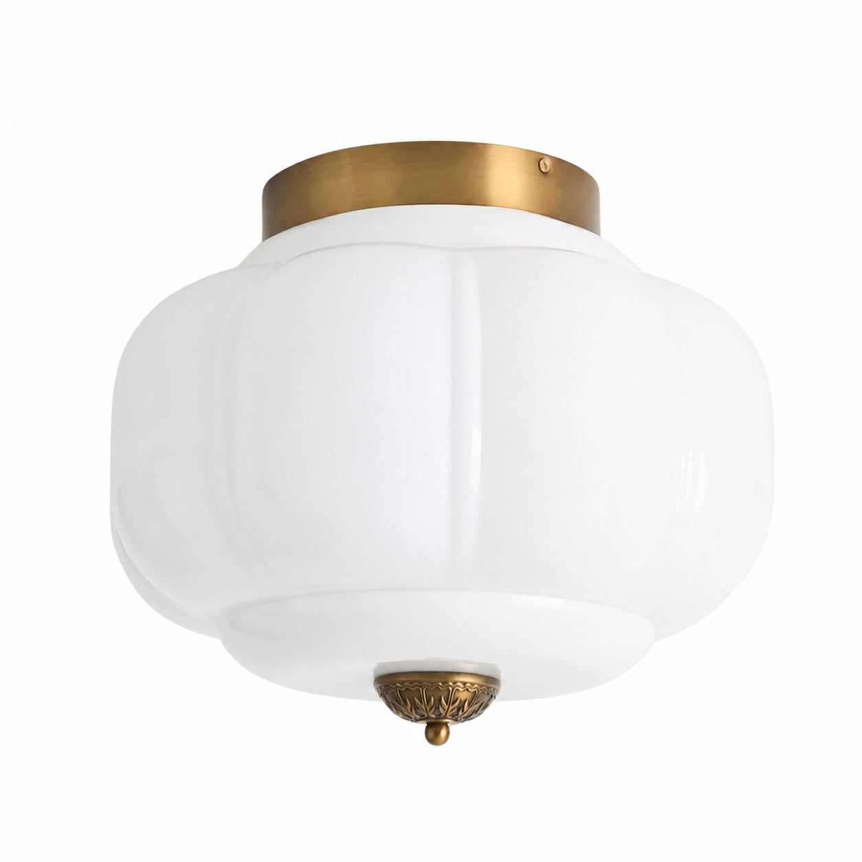 Vintage Eloise Milk Glass Flush Mount Ceiling Light - Vintage Charm Soft Glow