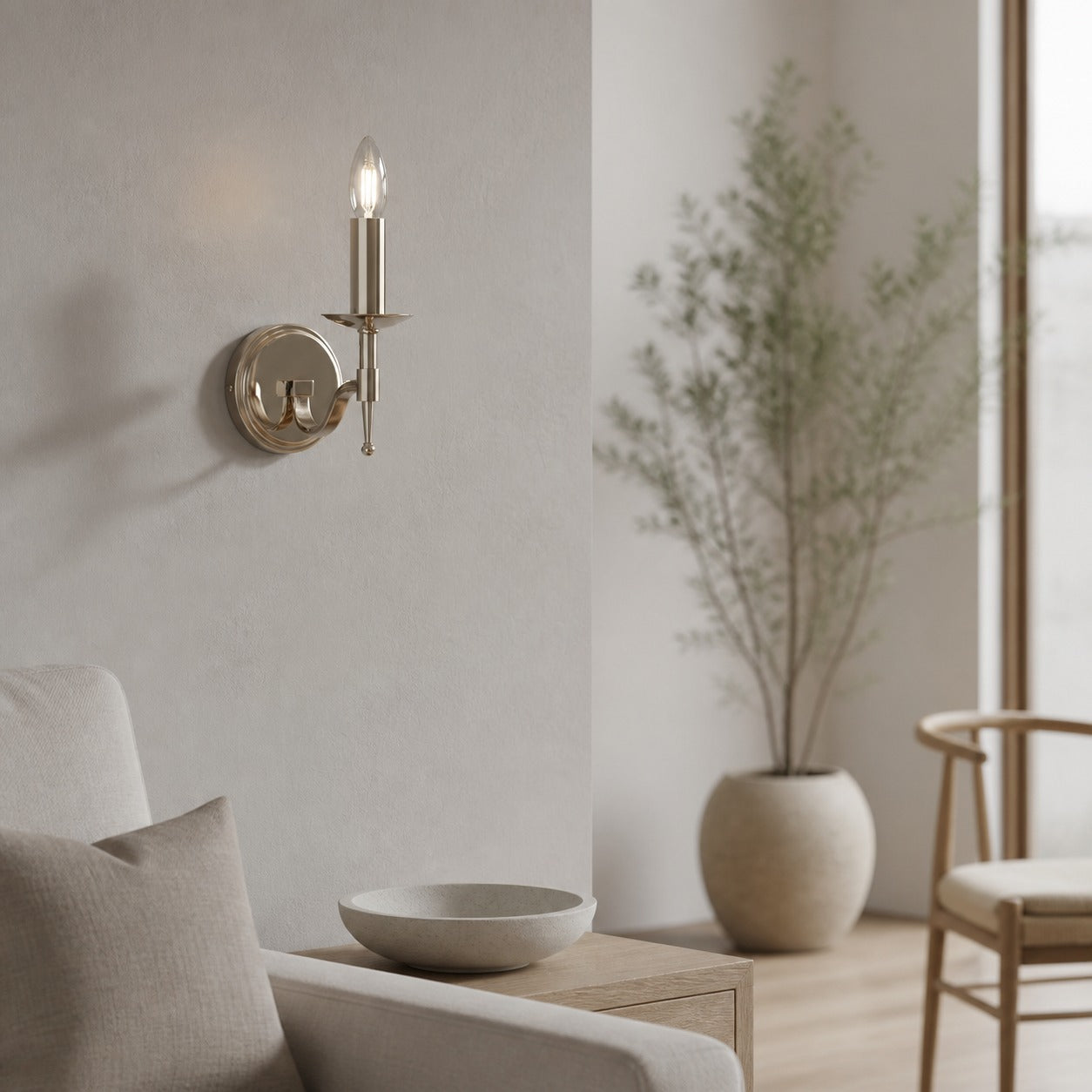Tela Classic Wall Sconce Metal Wall Light - Elegant Wall Sconce Ideal for Hallway or Living Room
