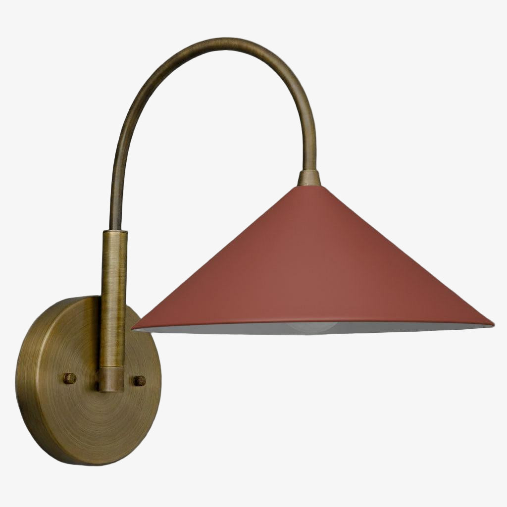 Curva Metal Vintage Wall Sconce  - Elegant Cone Shade for Bedrooms