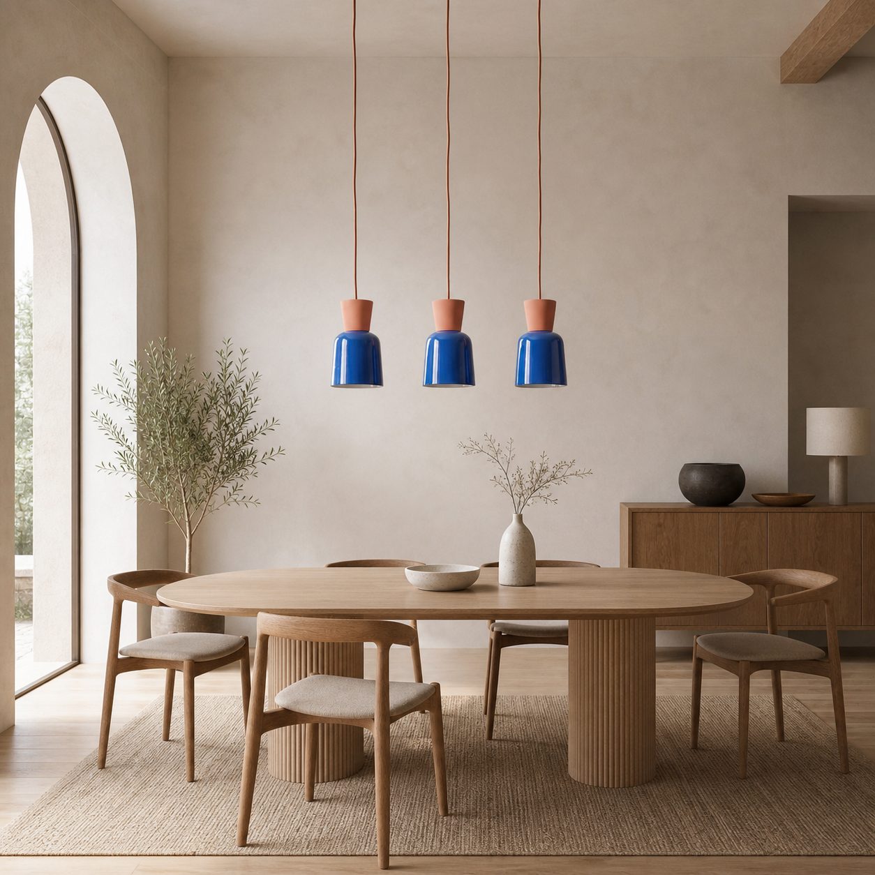 Chromara Retro Modern Colorful Bowl Pendant Light for Kitchen Island and Dining Room