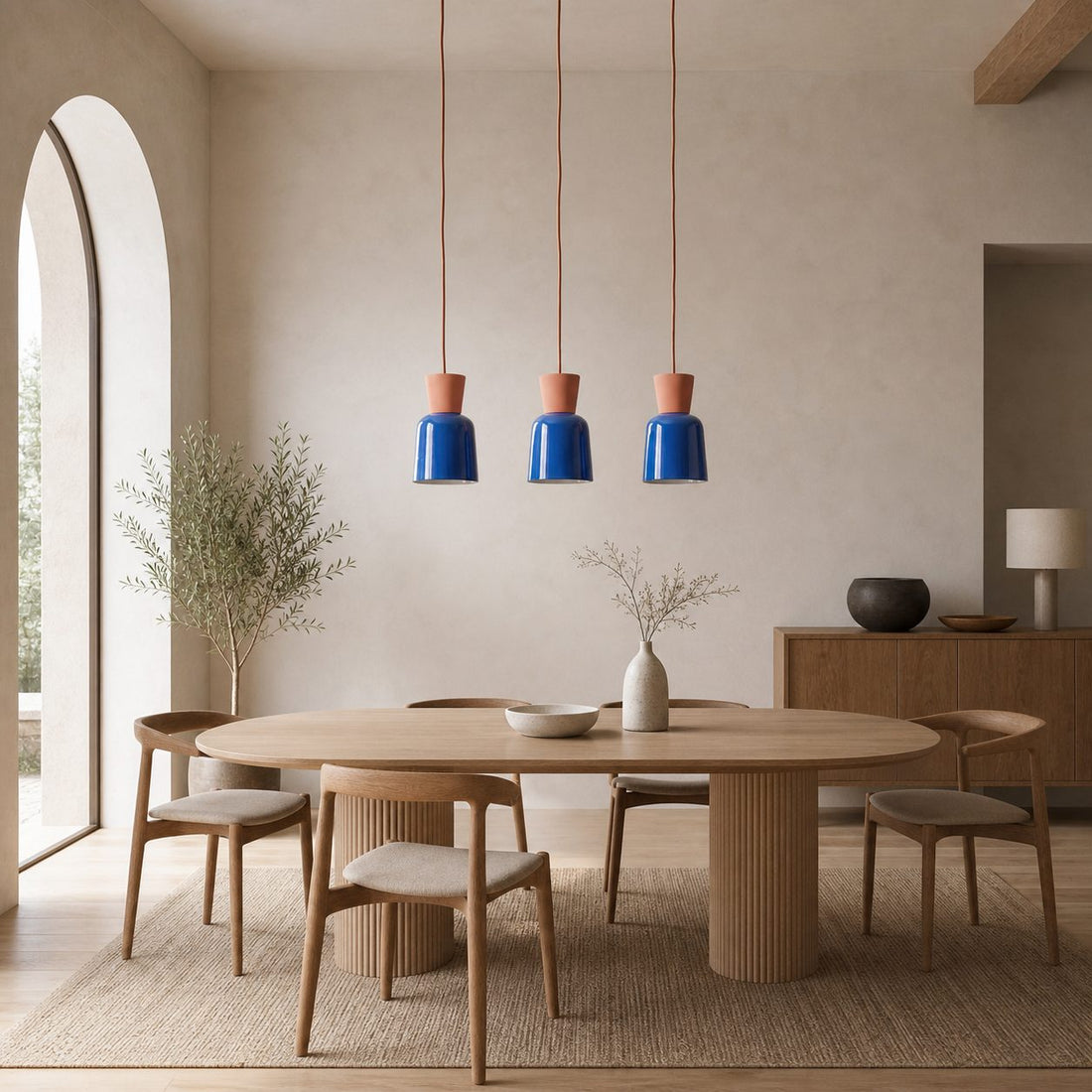 Chromara Retro Modern Colorful Bowl Pendant Light for Kitchen Island and Dining Room
