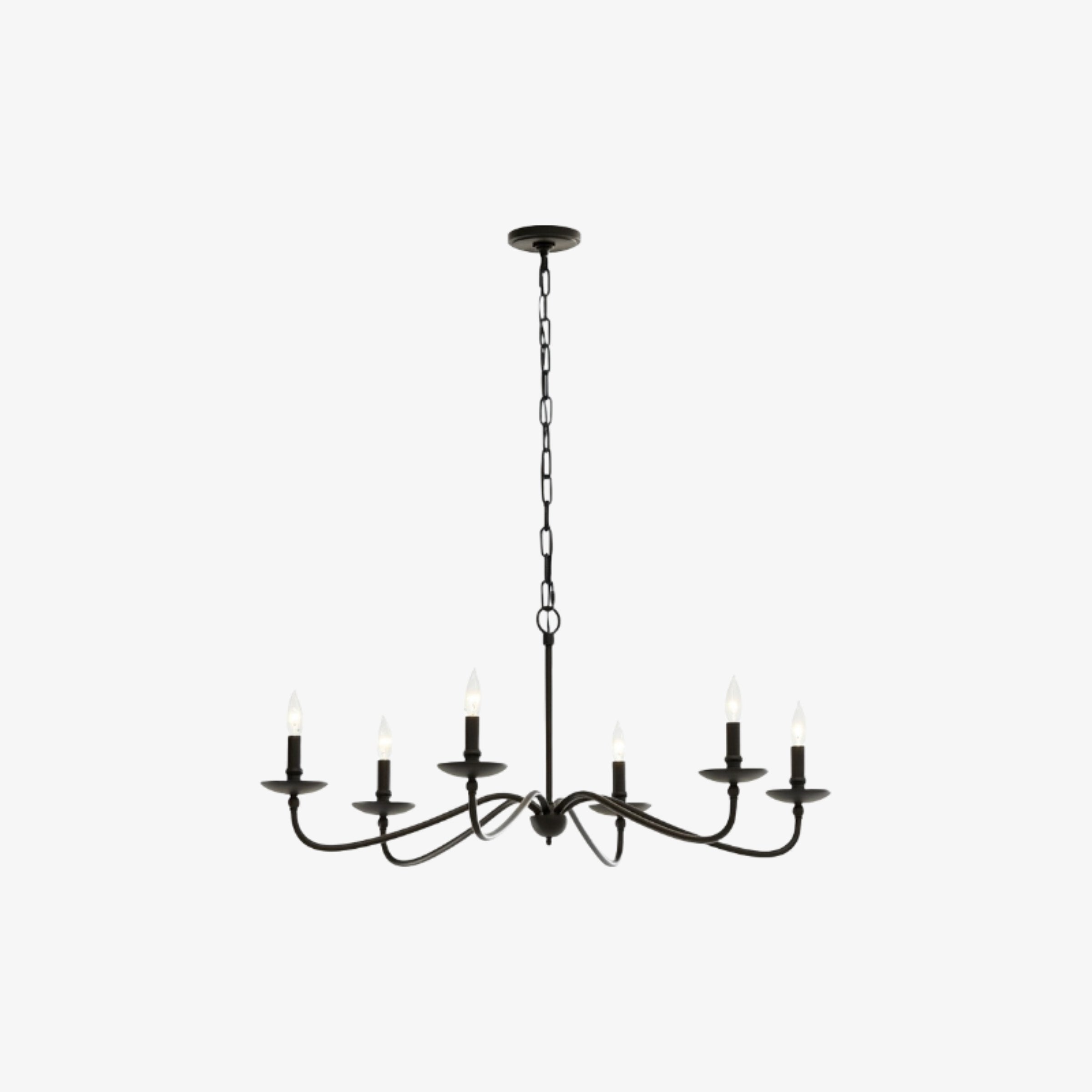 Reticula Open Iron Frame Chandelier - Indoor and Outdoor Hanging Light for Dining Room Living Room Entry